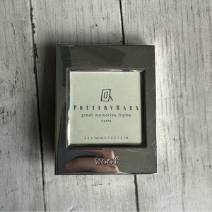 PREOWEND POTTERY BARN WOOF SILVER FRAME 3” X 3” PHOTO